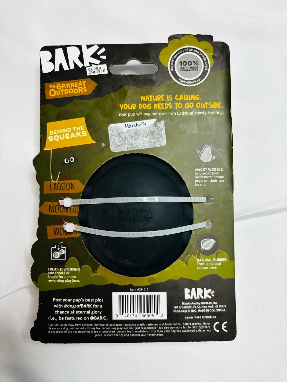 Bark Super Chewer Iron Ladybug Red and Black Treat Toy
